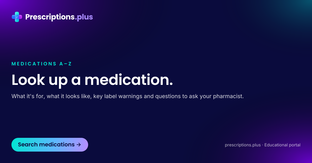 Medication lookup — Look up a medication. (1200x628)